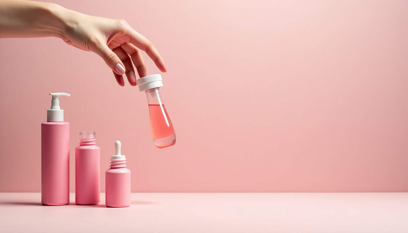 Alt text: Serviette de dépollution pour voitures avec produits de nettoyage roses.