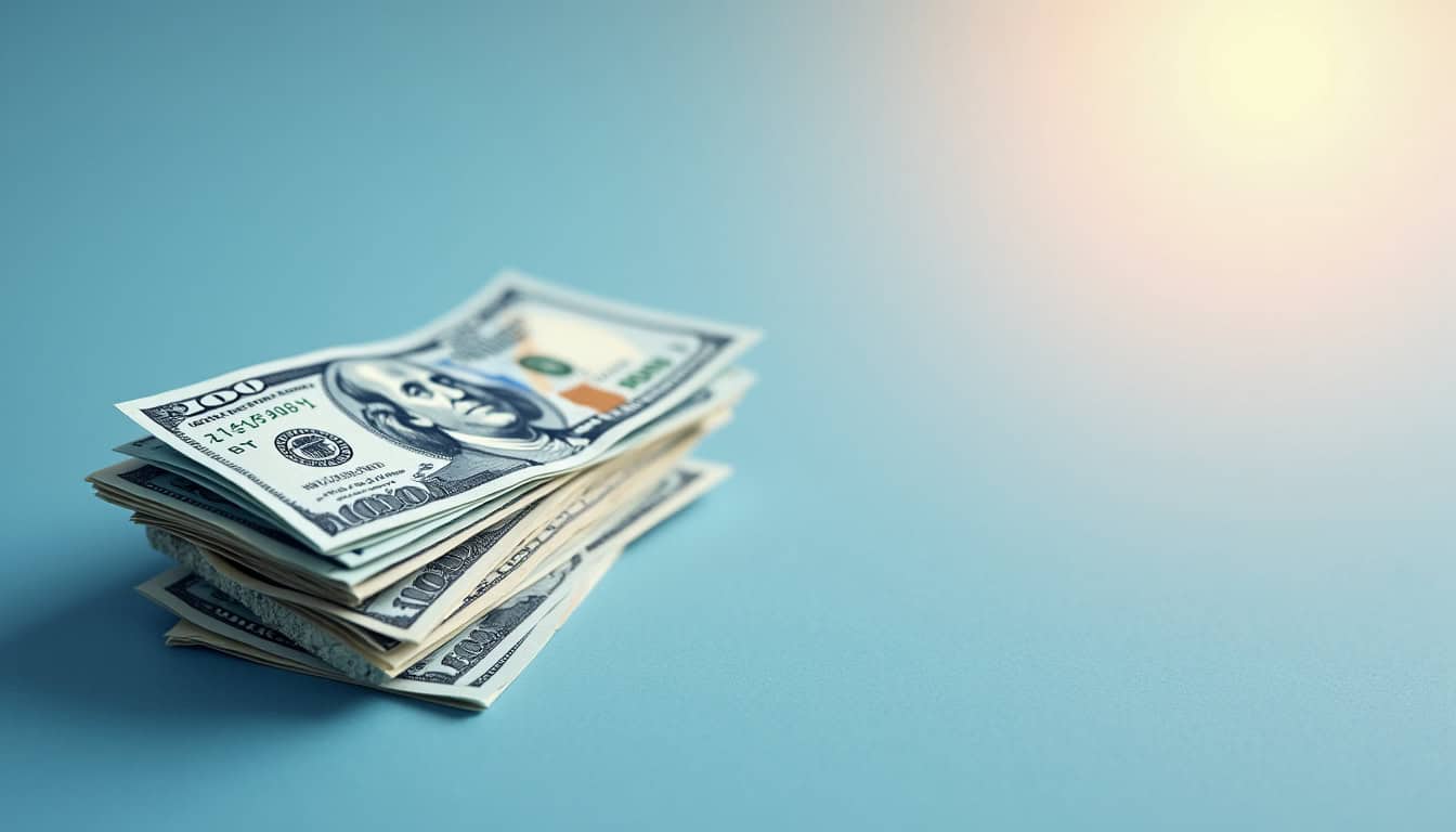 Billets de 100 dollars US en argent liquide, transactions financières, économie, paiement sécurisé.