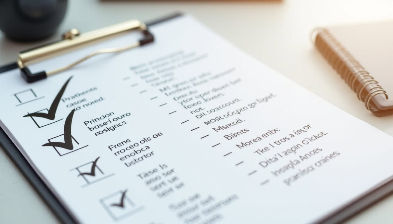 Checklist visuelle pour évaluer une opportunité de marketing de réseau avec cases à cocher et critères clés