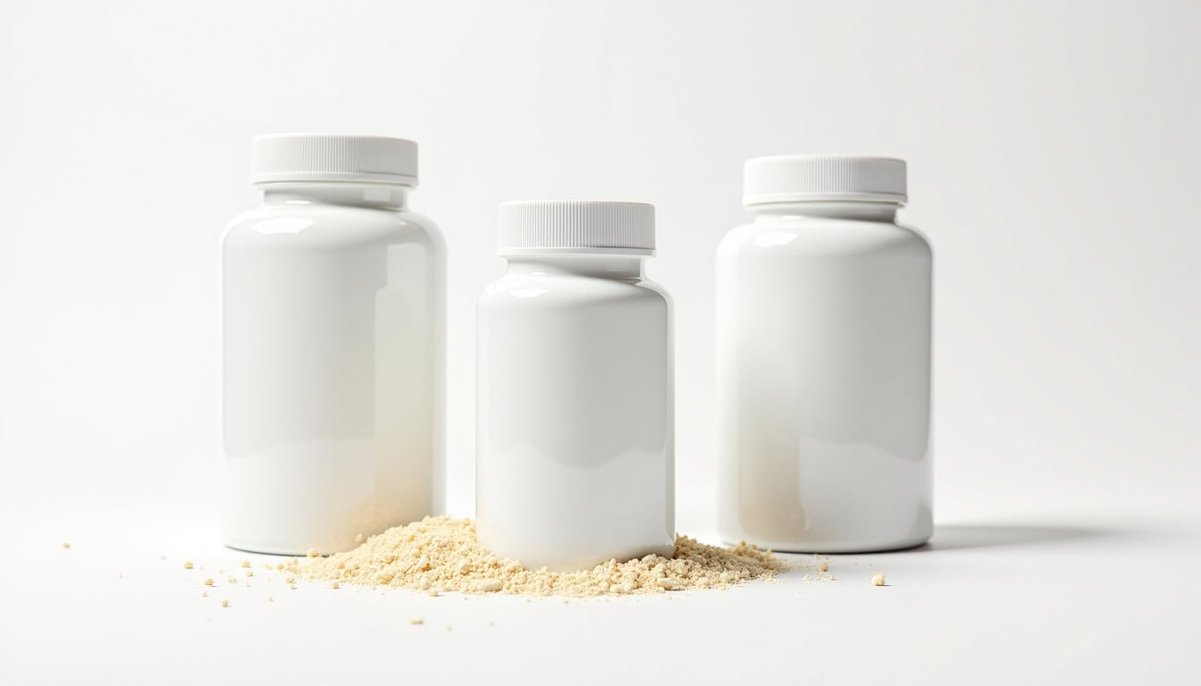 Gamme Nutrifii: compléments alimentaires en gélules et poudres, présentés sur fond blanc avec étiquettes claires et design épuré