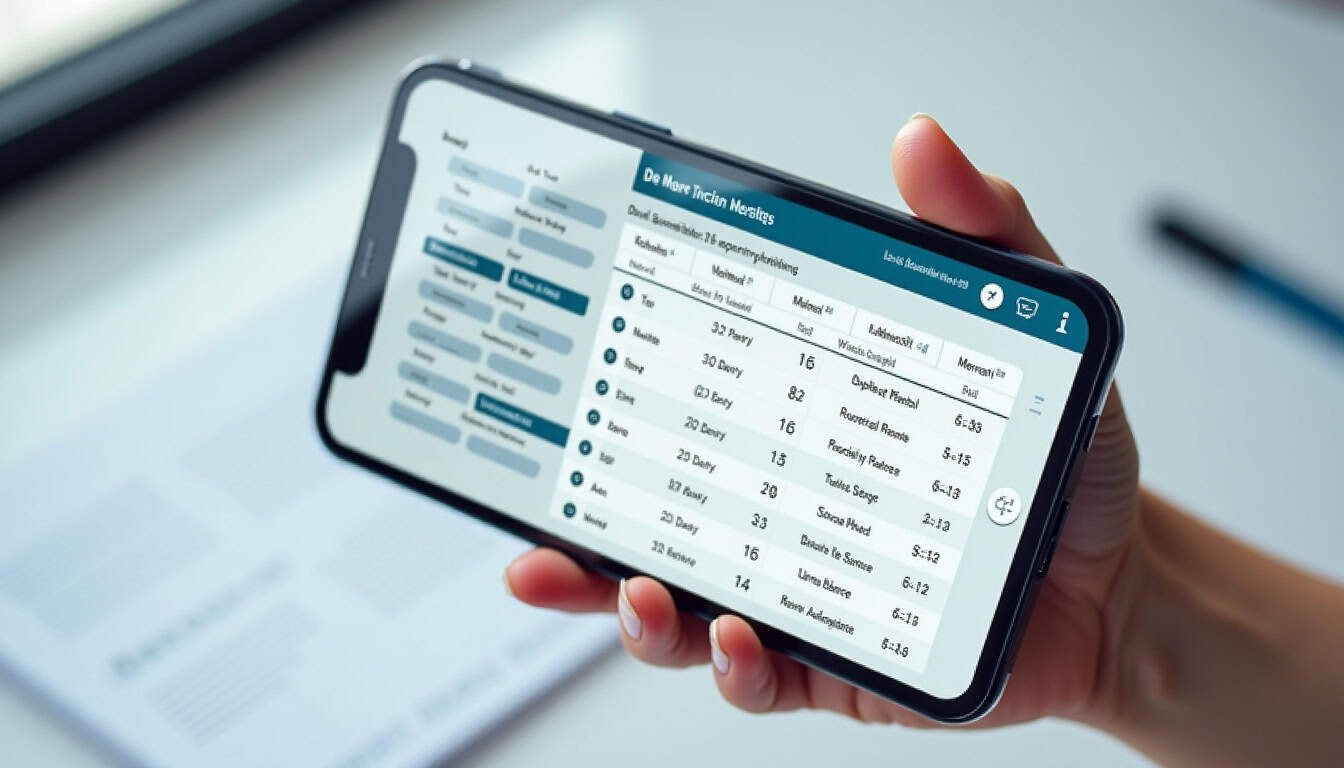 Interface mobile de distributeur MLM en 2026 affichant un tableau de bord avec données de ventes, recommandations d