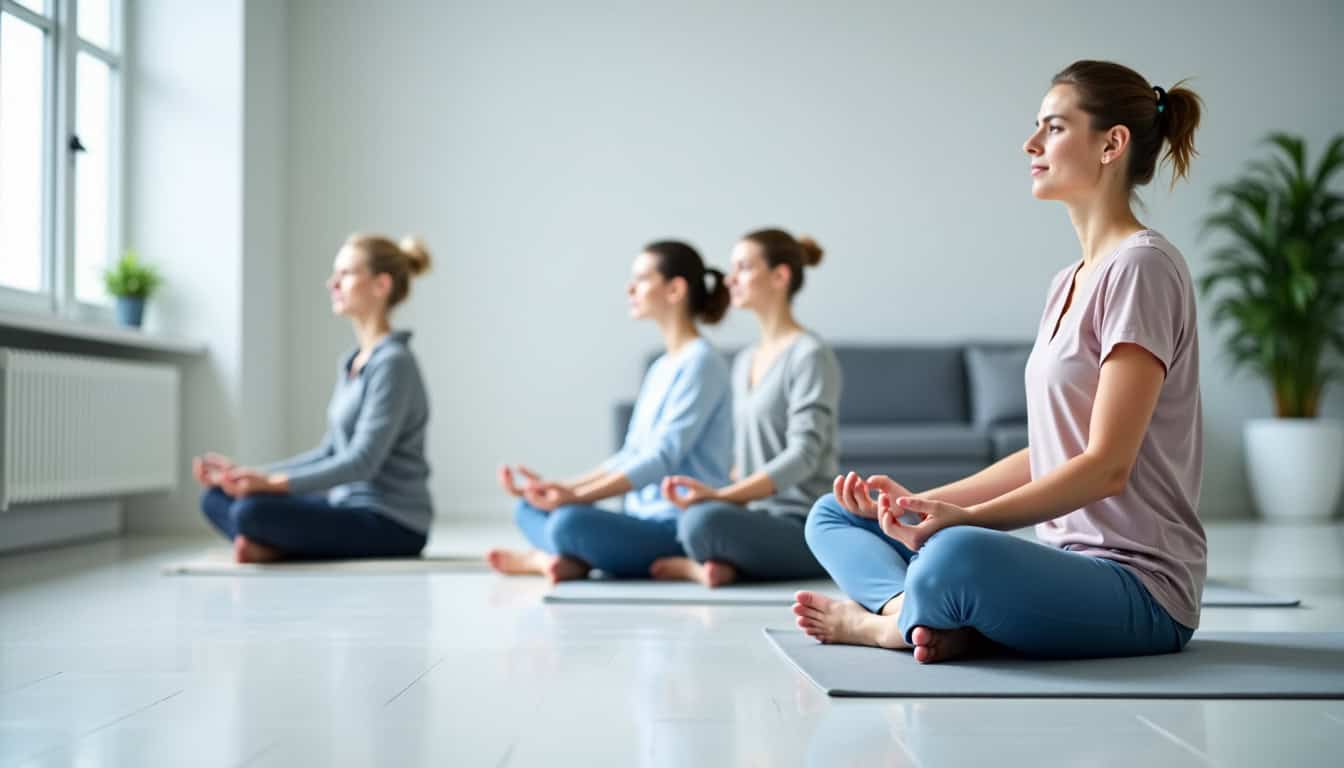 Personne assise en position méditative près d