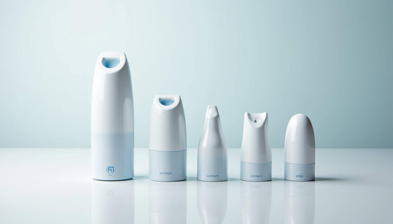 Présentation des consommables du LumiSpa: têtes de rechange, nettoyants spécifiques et embout Accent