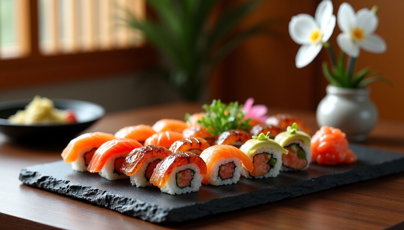 Carte des spécialités de Tanaka Essey-lès-Nancy, présentant sushis, yakitori et plats fusion