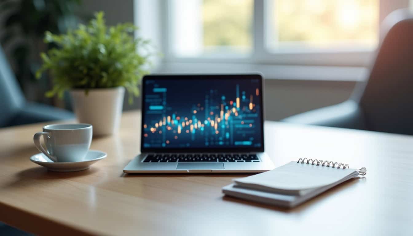 Entrepreneur utilisant une application de banque en ligne pour gérer ses finances professionnelles