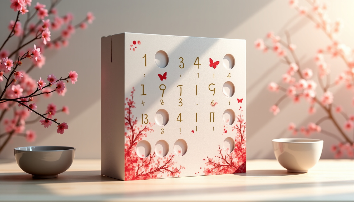 Exemple de calendrier de l’Avent japonais édition 2026, avec fenêtres numérotées et design inspiré de l’esthétique japonaise
