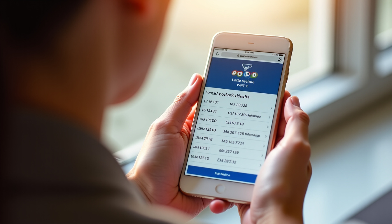 Personne consultant les résultats du Loto du 30 août 2025 sur un smartphone via le site officiel FDJ