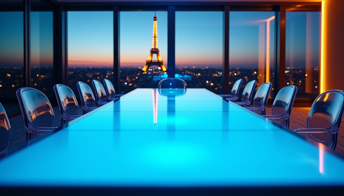 Utilisation de mobilier lumineux lors d’un événement professionnel à Paris