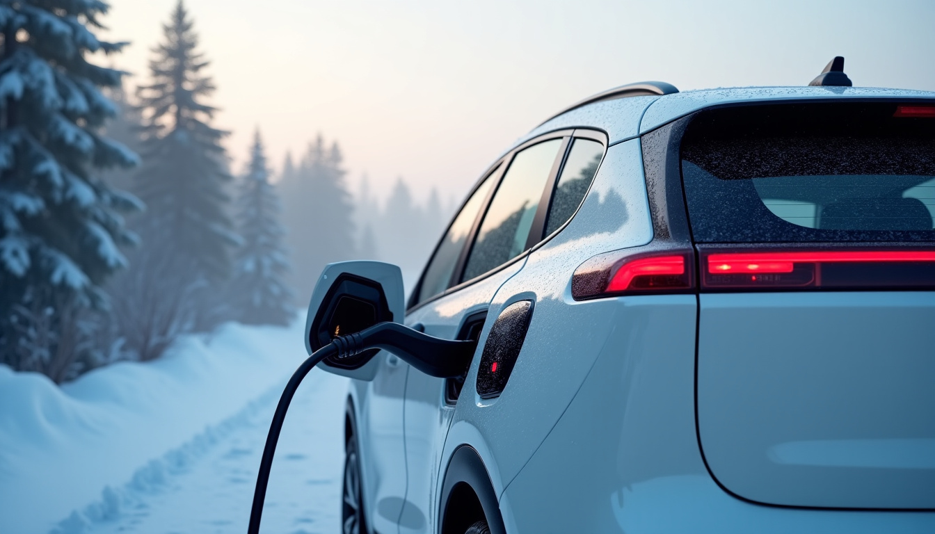 Kia EV6 en charge sur une borne de recharge rapide par temps froid