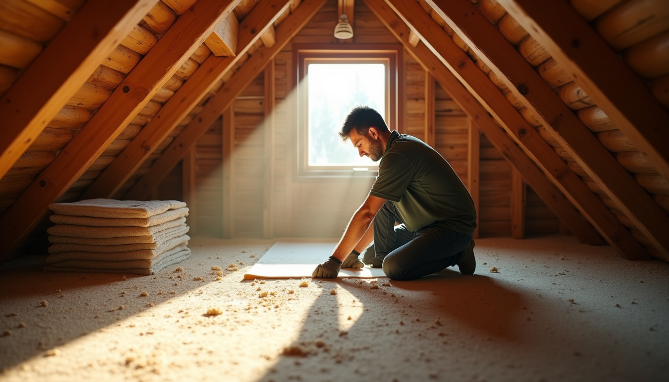 Chantier d'isolation des combles dans une maison ancienne
