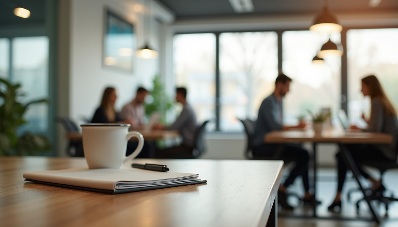Espace de coworking moderne avec bureau partagé et domiciliation professionnelle