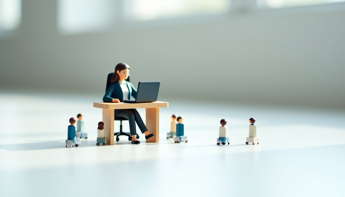Réunion virtuelle entre un directeur marketing et une équipe d'entreprise via visioconférence