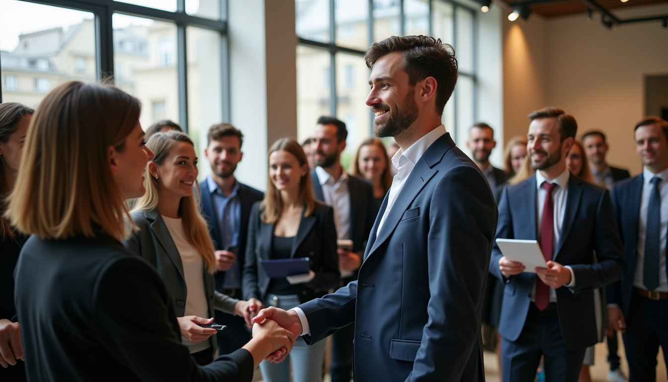 Étudiants diplômés de Nexa Digital School participant à une cérémonie de remise de diplômes et rencontrant des recruteurs