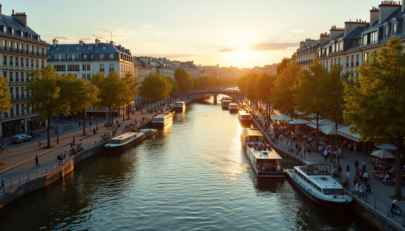 Vue aérienne du quartier du 10e arrondissement de Paris avec le canal Saint-Martin, des startups et le campus de Nexa Digital School