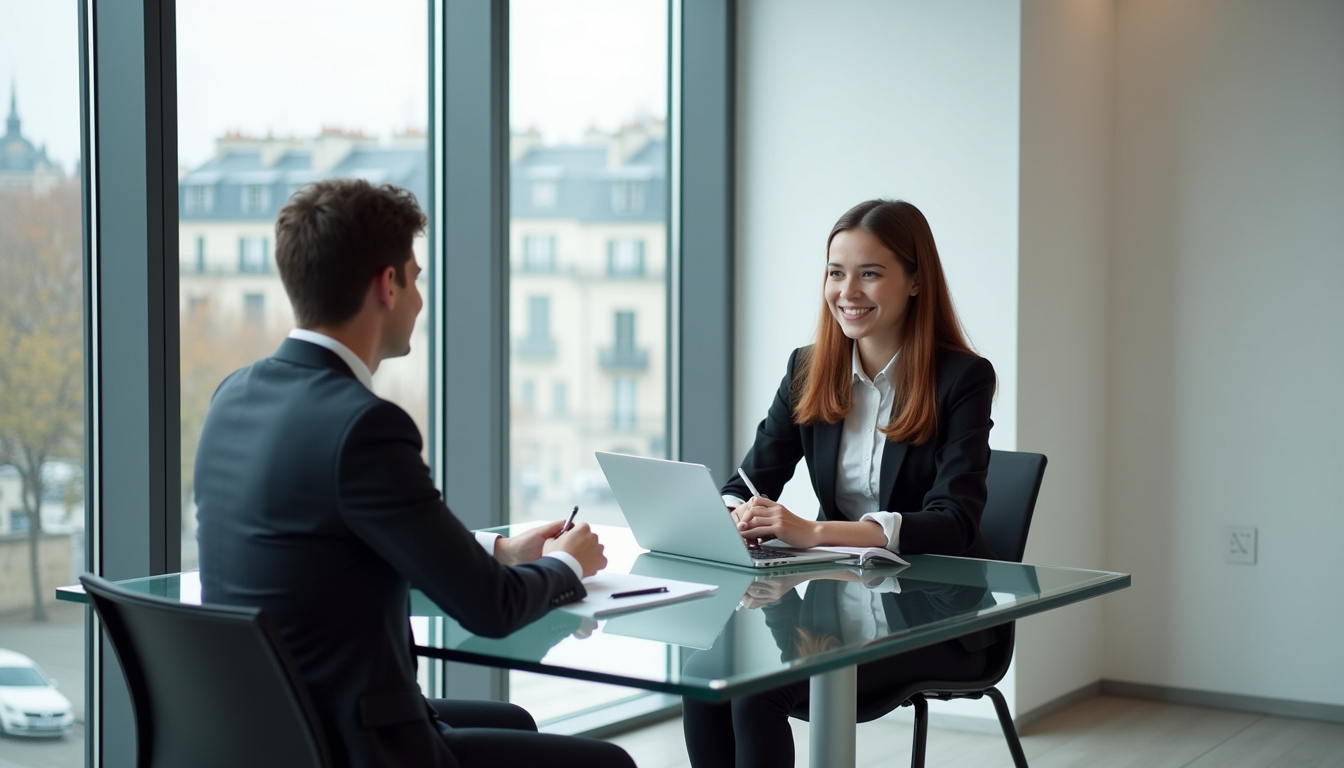 Étudiant en entretien de candidature avec un recruteur de Nexa Digital School