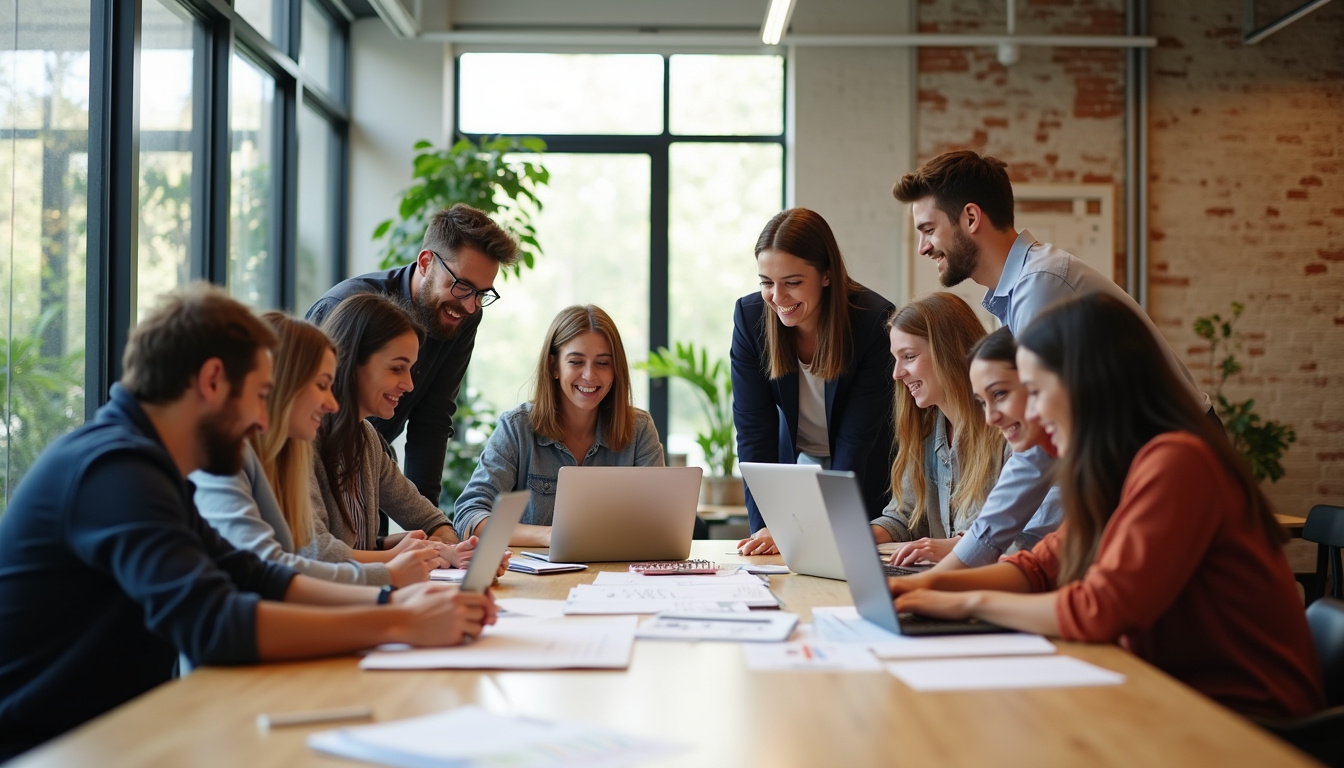 Étudiants en groupe sur le campus parisien de Nexa Digital School